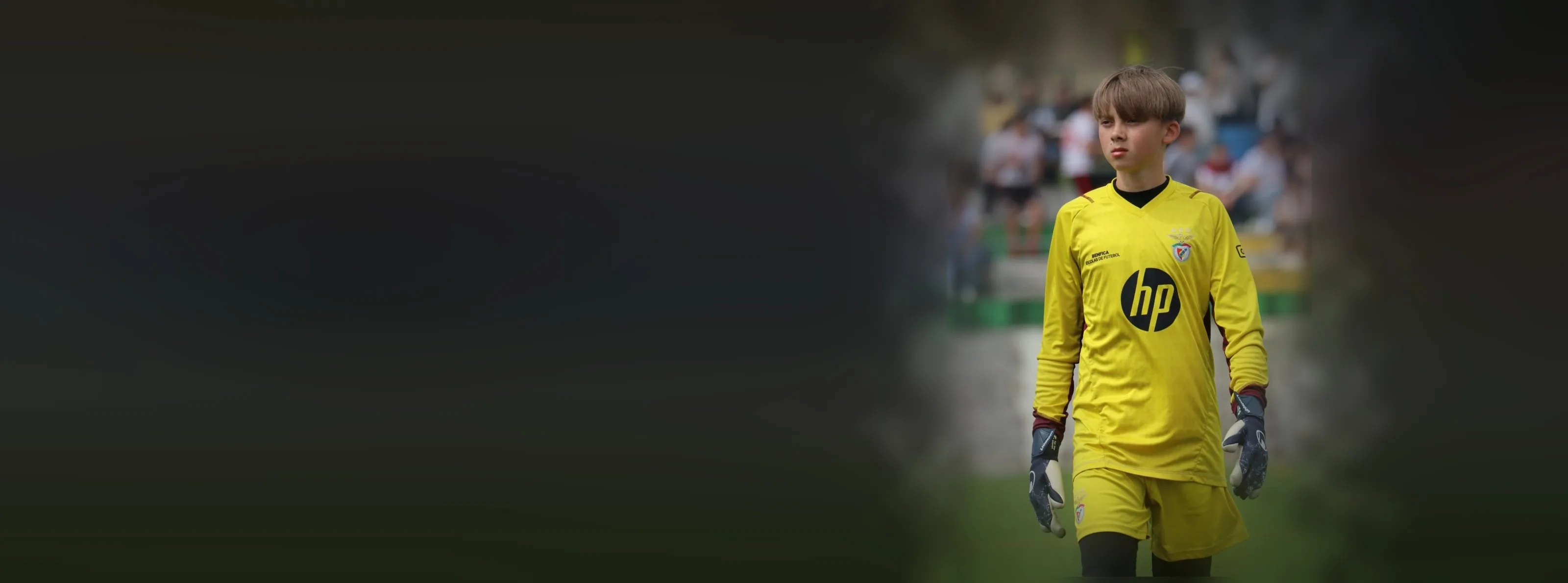 Young goalkeeper on the pitch before a match